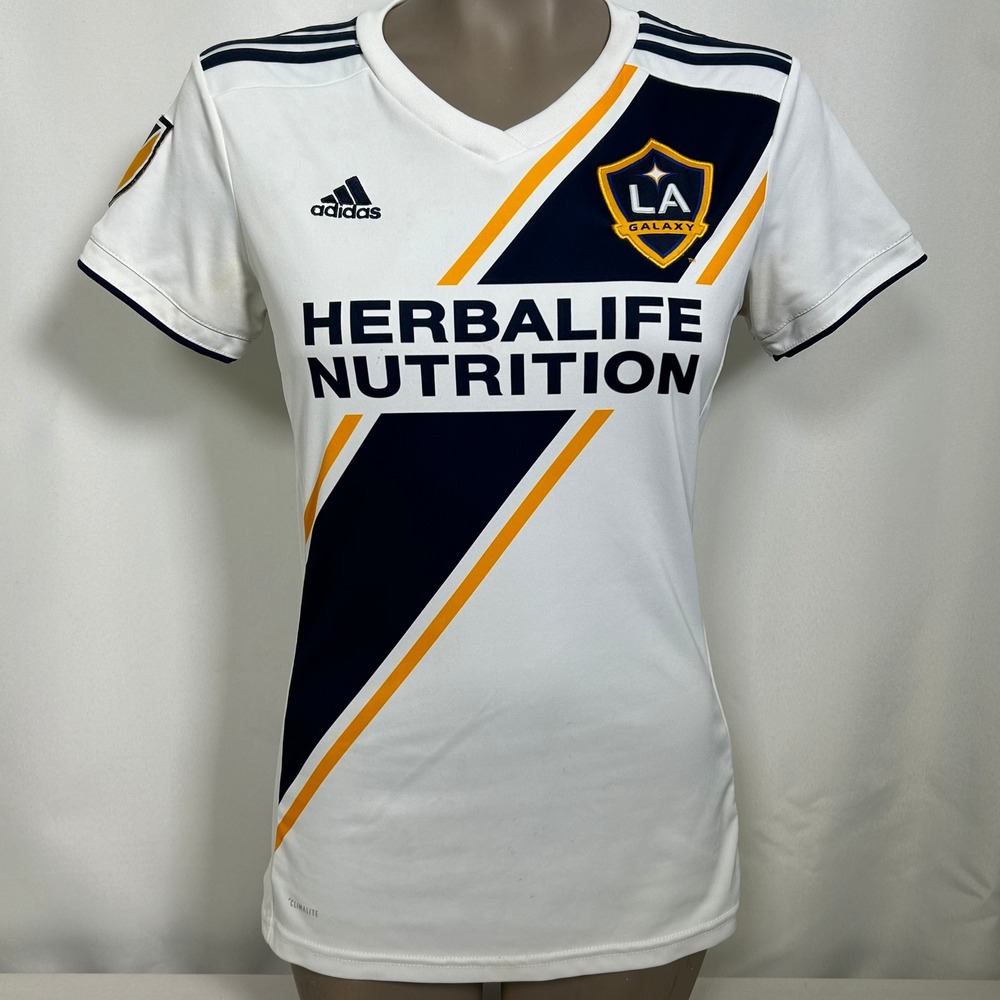 Los Angeles Galaxy 2018 MLS Adidas Climalite White Home Jersey Women's SMALL
